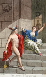 Aglauros und Merkur, Illustration aus Ovids Metamorphosen, Florenz, 1832